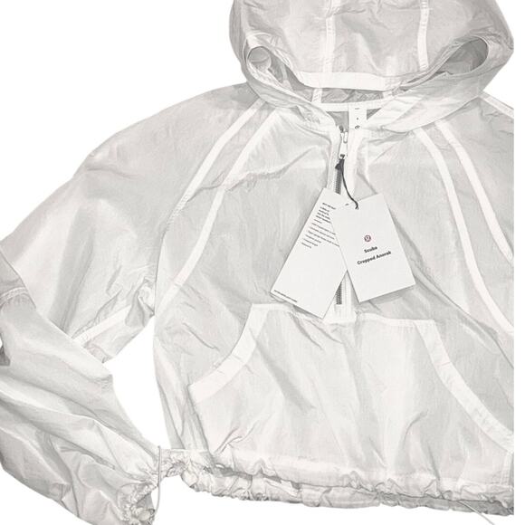 NWT Lululemon Scuba Cropped Anorak Jacket Size 6 White Water Resistant - Picture 8 of 14
